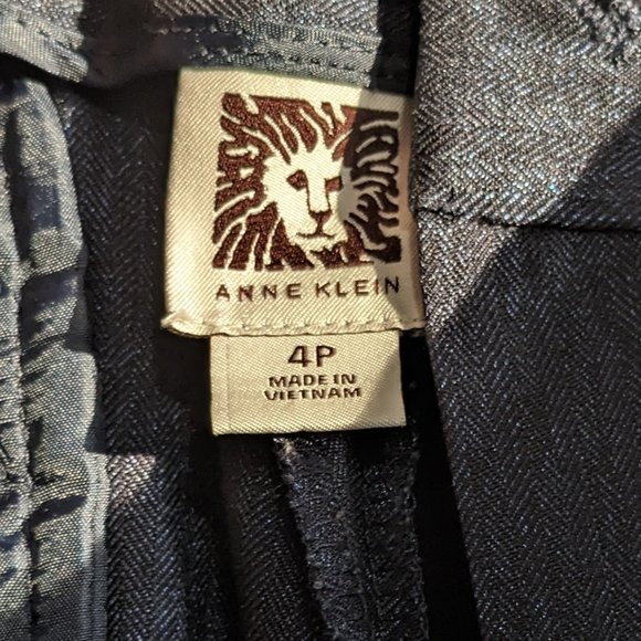 Anne Klein lightweight dress pants metallic navy boot cut - Picture 2 of 4